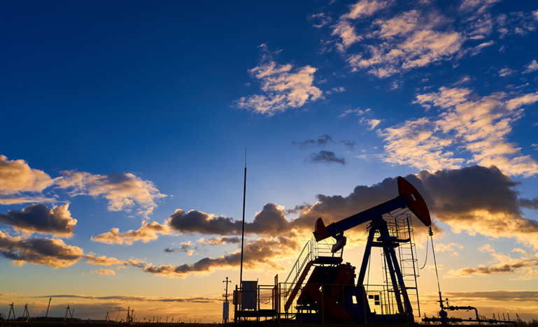 pumpjack on oil field